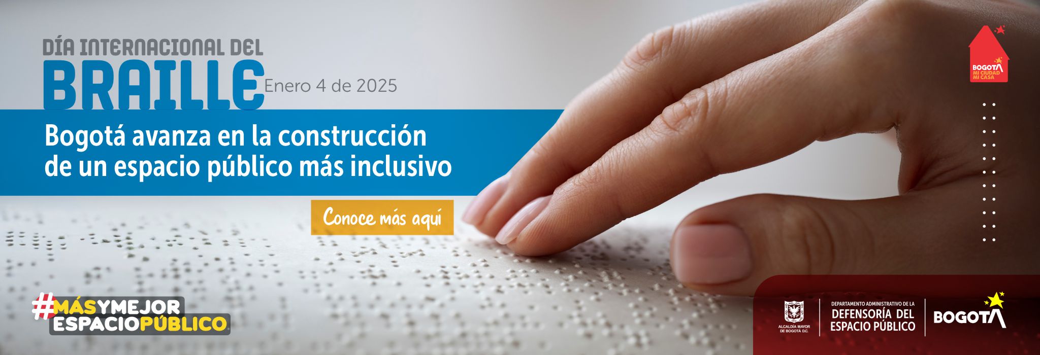 Día Internacional del Braille:  Bogotá avanza en la construcción de un espacio público más inclusivo