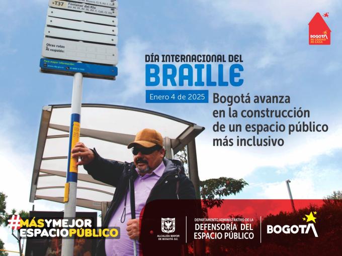 Día Internacional del Braille:  Bogotá avanza en la construcción de un espacio público más inclusivo