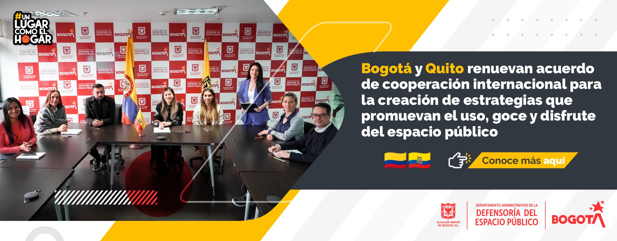 Bogotá y Quito renuevan acuerdo de cooperación internacional para la creación de estrategias que promuevan el uso, goce y disfrute del espacio público