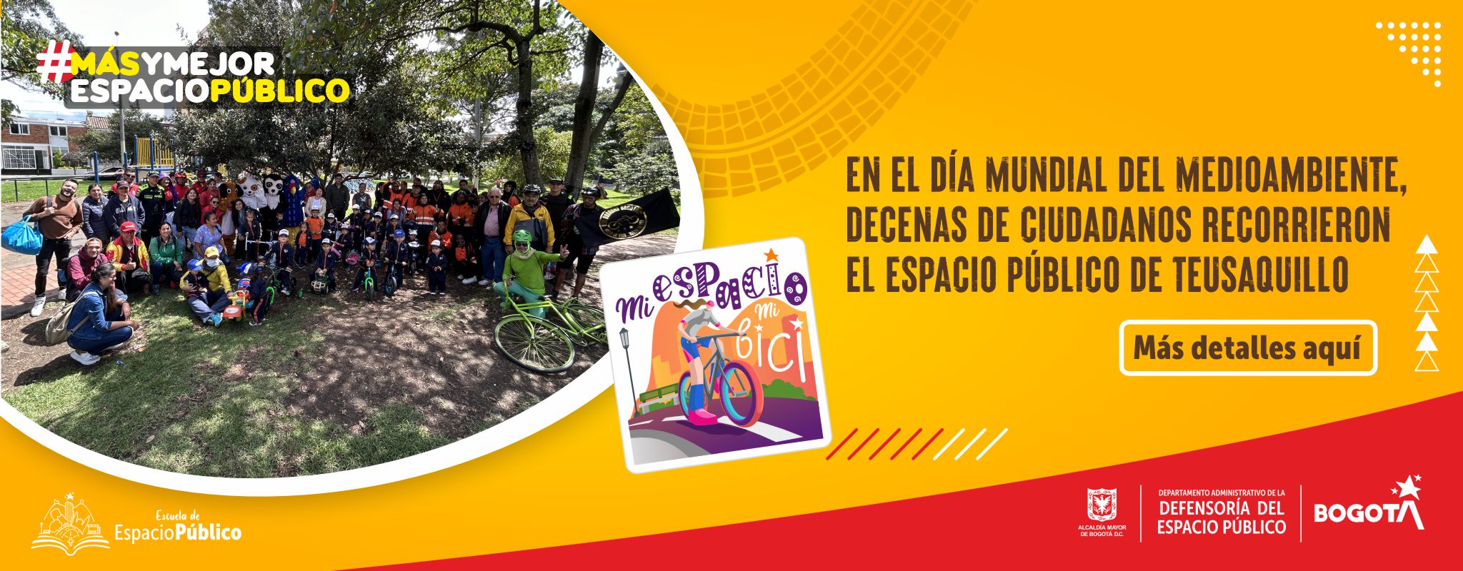 En el Día Mundial del Medioambiente, decenas de ciudadanos recorrieron el espacio público de Teusaquillo con ‘Mi Espacio, Mi Bici’