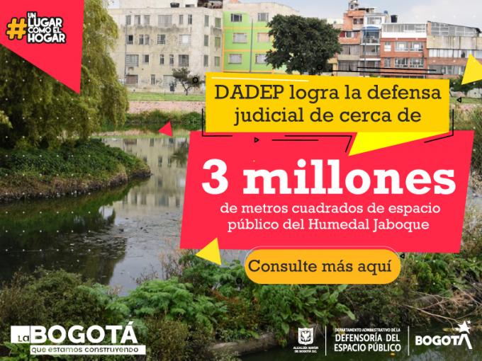 DADEP logra la defensa judicial de cerca de 3 millones de metros cuadrados de espacio público del Humedal Jaboque